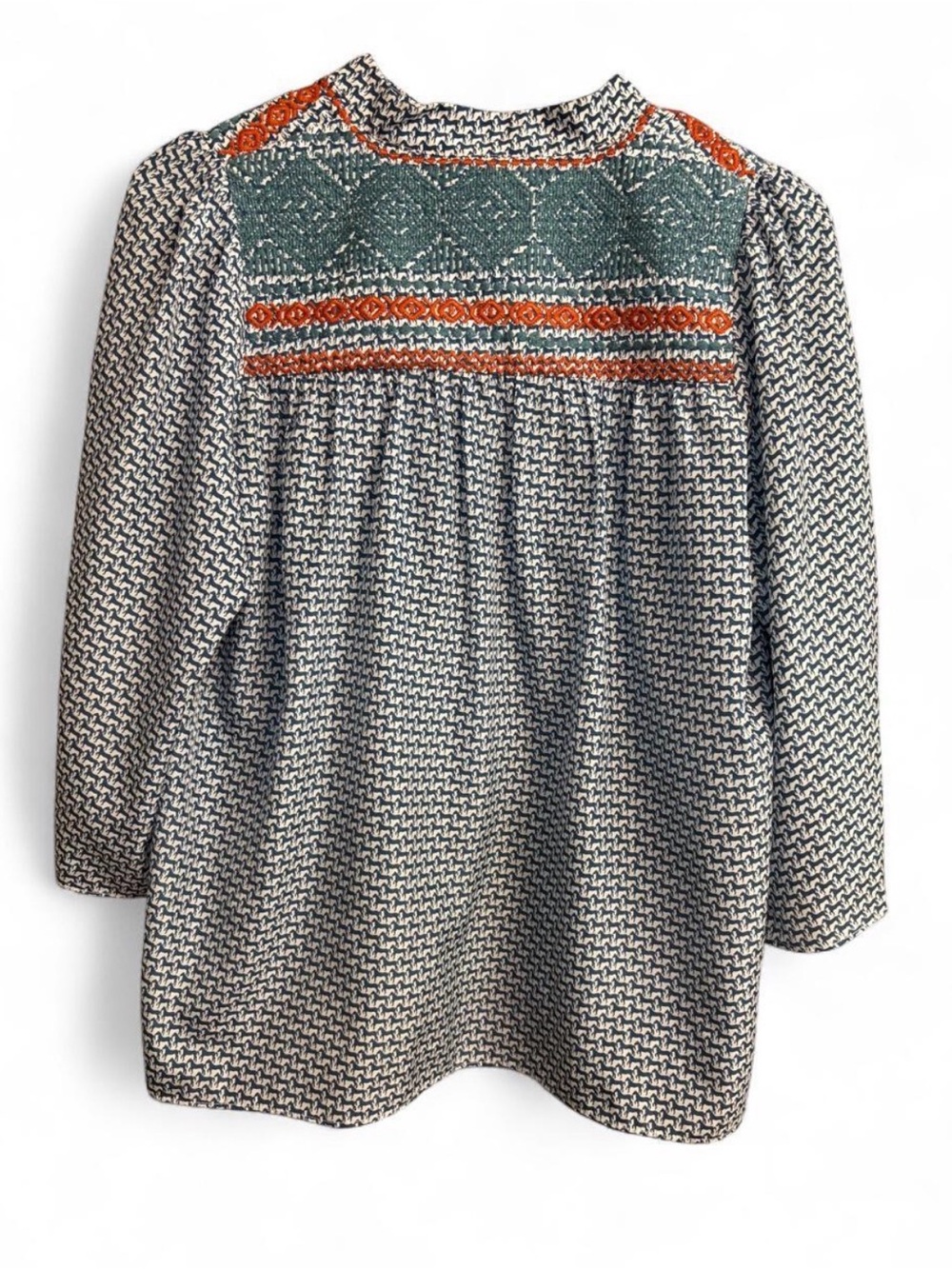 Maeve Anthropologie Horse Print Embroidered Blouse XS Boho Equestrian - Picture 3 of 6